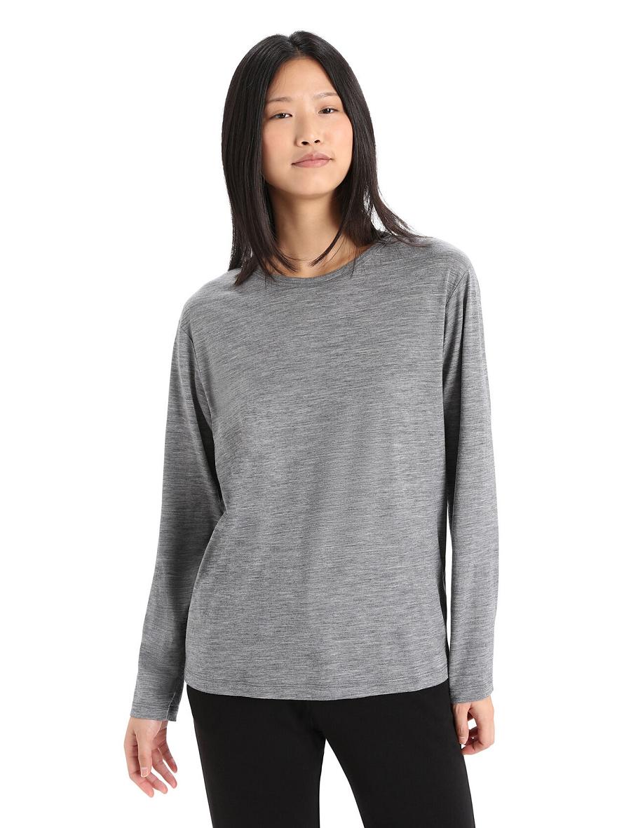 Long Sleeve Icebreaker Merino Granary T-Shirt Femme Grise | FR 1638HAPK